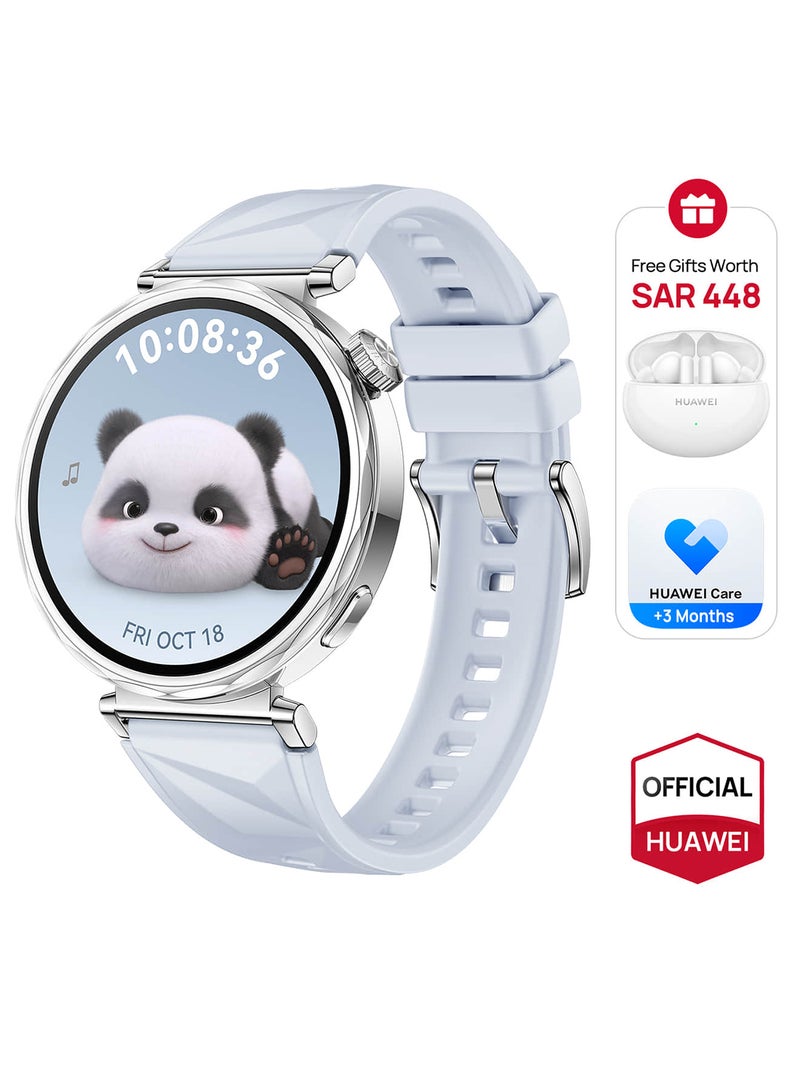 هواوي ساعة ذكية Watch GT 5 مقاس 41 مم، عمر بطارية يصل إلى 7 أيام، تجربة جديدة تمامًا للجري وركوب الدراجات، ساعة بتصميم حاد الحواف، تتبع الصحة، iOS وAndroid + سماعات أذن FreeBuds 5i - Image 1