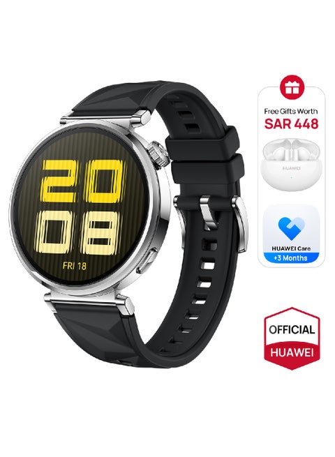 WATCH GT 5 41mm Smartwatch, up to 7 Days Battery Life, All-new Running and Cycling Experience, Sharp-Edged Design, iOS and Android + FreeBuds 5i Earbuds and Extra 3 Months Warranty Black