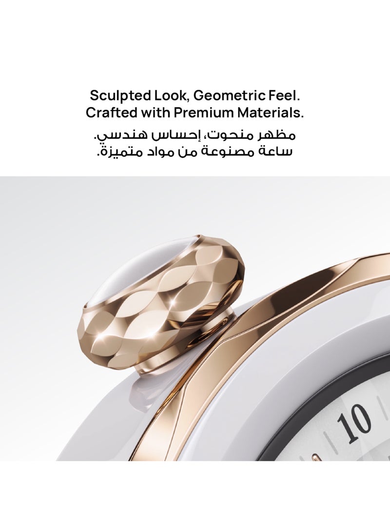 HUAWEI WATCH GT 5 Pro 42mm Smartwatch, Sharp-Edged Design Watch, up to 7 Days Battery Life, Pro-level Sports, iOS and Android + FreeBuds 5i Earbuds + Strap + Extra 3 Months Warranty White Fluroelastomer - Image 3