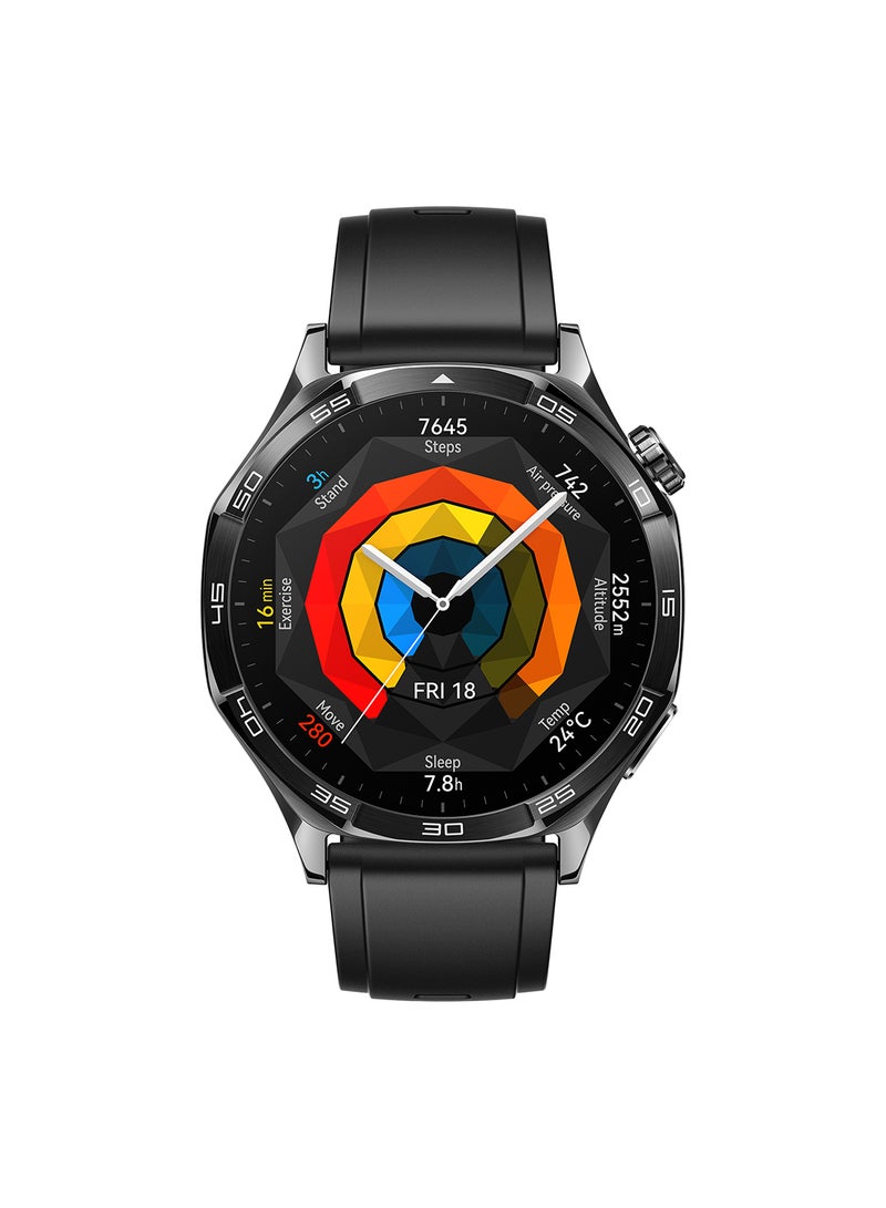 HUAWEI - WATCH GT 5 46mm Smartwatch, up to 14 Days Battery Life, All-new Running and Cycling Experience, Sharp-Edged Design, iOS and Android + FreeBuds 5i Earbuds and Extra 3 Months Warranty Black - Image 1