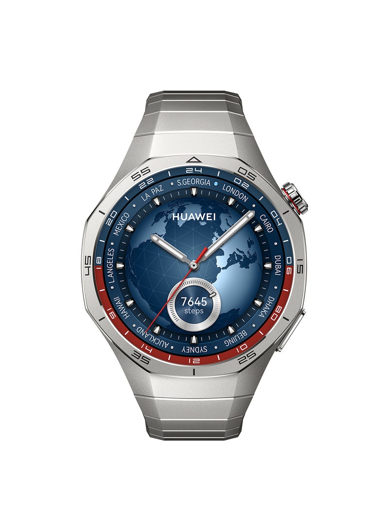 HUAWEI - WATCH GT 5 Pro 46mm Smartwatch, Sharp-Edged Design Watch, up to 14 Days Battery Life, Pro-level Sports, iOS and Android + FreeBuds 5i Earbuds + Strap + Extra 3 Months Warranty Titanium - Image 1