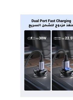 30W Car Charger Type C Dual Ports USB Car Adapter Fast Charging Fireproof Material USB A+ USB C Compatible With PD3.0 PPS QC4.0 iPhone 16 15 14 Pro Max Samsung Galaxy S23 S22 S21 Ultra Huawei Xiaomi Black - pnsku/N70107737V/45/_/1725679957/b51aeb22-255a-47ee-9e33-ce57c4ffd615