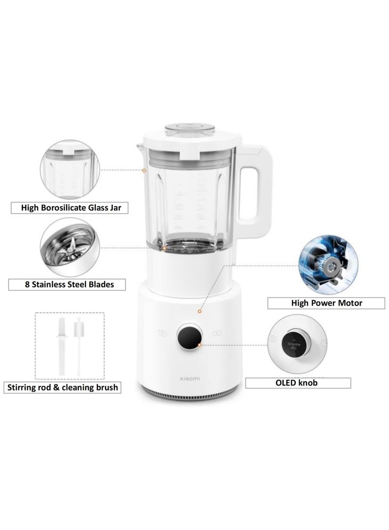 Xiaomi - Smart Blender 1600ml 950W BHR5961GB - White | App Control, Pre-set Programs, Stainless Steel Blades, LCD Display, Overheat Protection, Ideal for Smoothies, Soups & More 1600 ml 950 W BHR5961GB White - Image 1