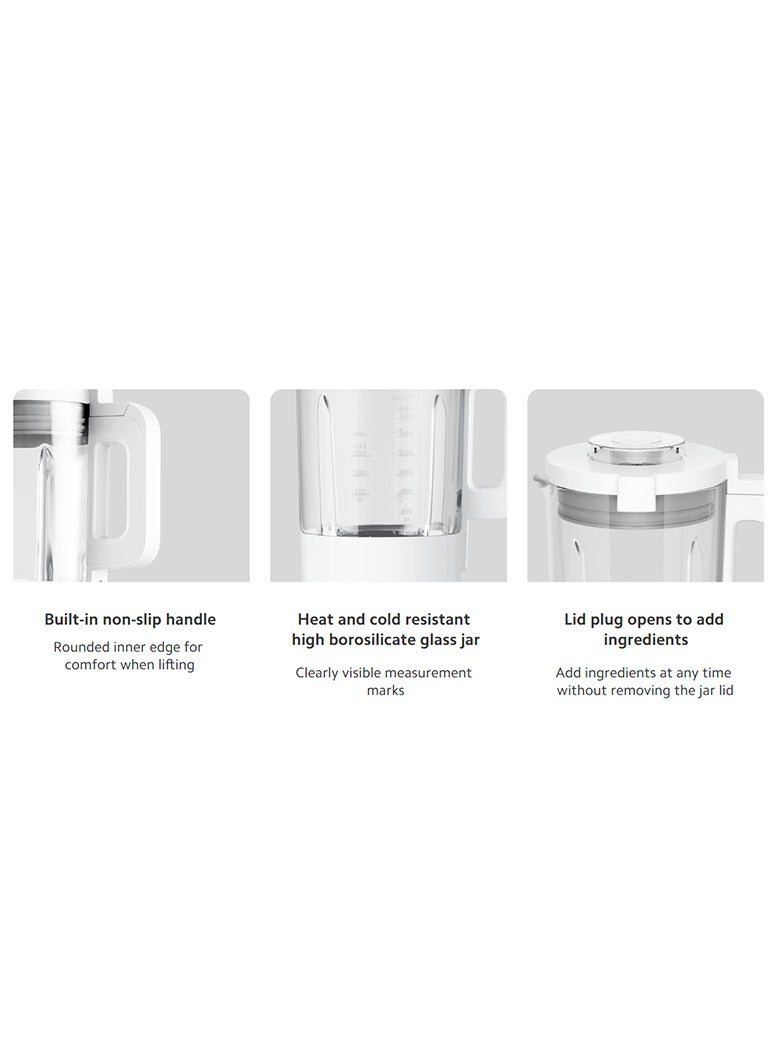 Xiaomi - Smart Blender 1600ml 950W BHR5961GB - White | App Control, Pre-set Programs, Stainless Steel Blades, LCD Display, Overheat Protection, Ideal for Smoothies, Soups & More 1600 ml 950 W BHR5961GB White - Image 1