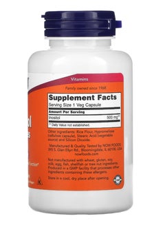 ناو فودز Inositol Capsules 500 mg 100 Veggie Capsules  - Image 2