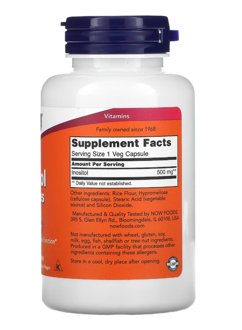 Now Foods - Inositol Capsules 500 mg 100 Veggie Capsules - Image 1
