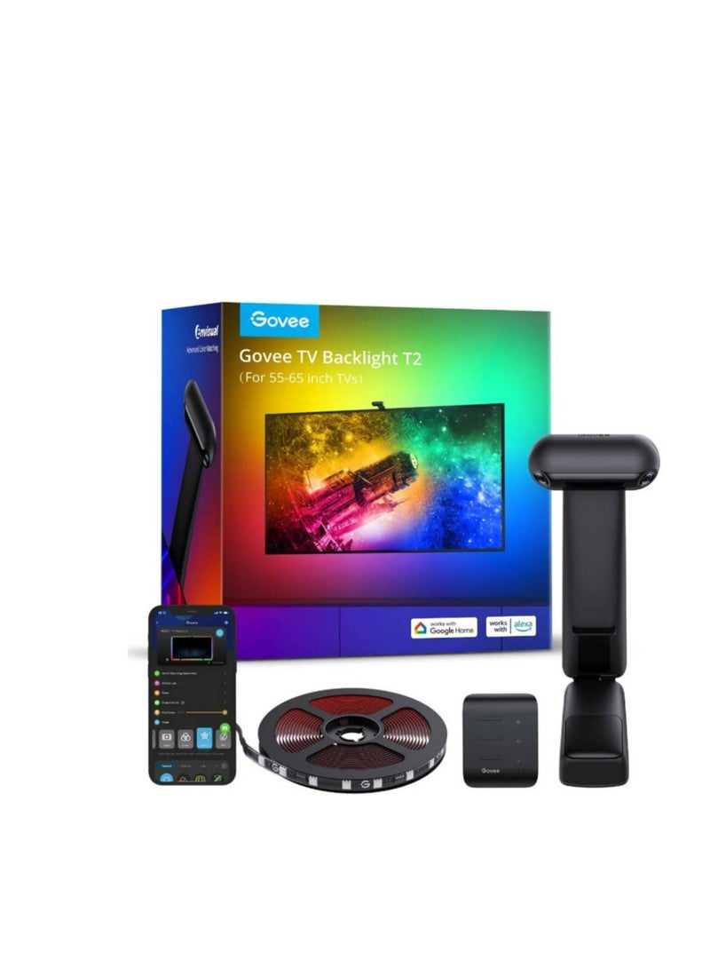 Samsung - Smart TV, Crystal UHD, 50 Inch, 2024 Envisual TV Backlight, 55-65 Inches 50DU8000+GOVEE T2 Black - Image 1