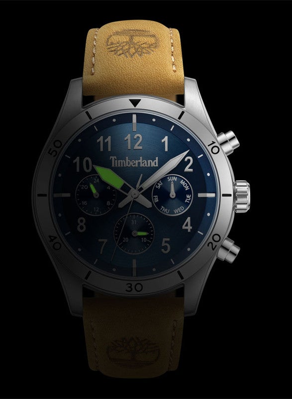 Timberland Men's Timberland Ashmont Multifunction - Mens Watch - Blue Dial, Tan Leather Strap - Image 5