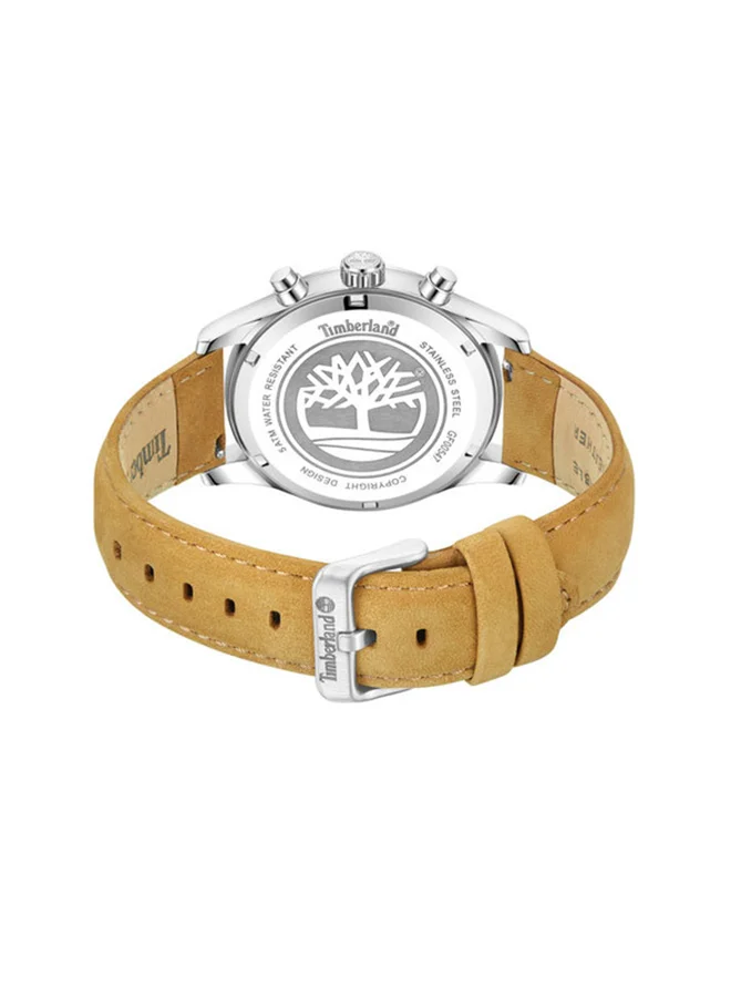تمبرلاند Ashmont Men's Watch 44mm Analog Blue Dial Tan Leather Strap
