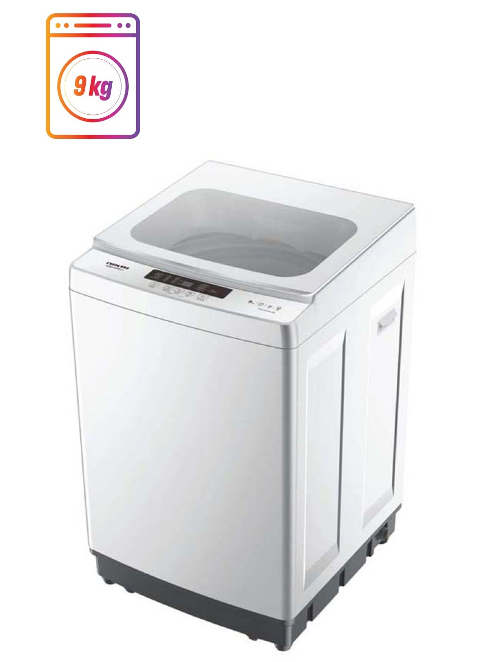 NIKAI 9 Kg Automatic Top Load Washing Machine, 8 Programs, Fuzzy Logic Feature, Silent Operation, and Quick Wash 540 W NWM0900TK24 White 