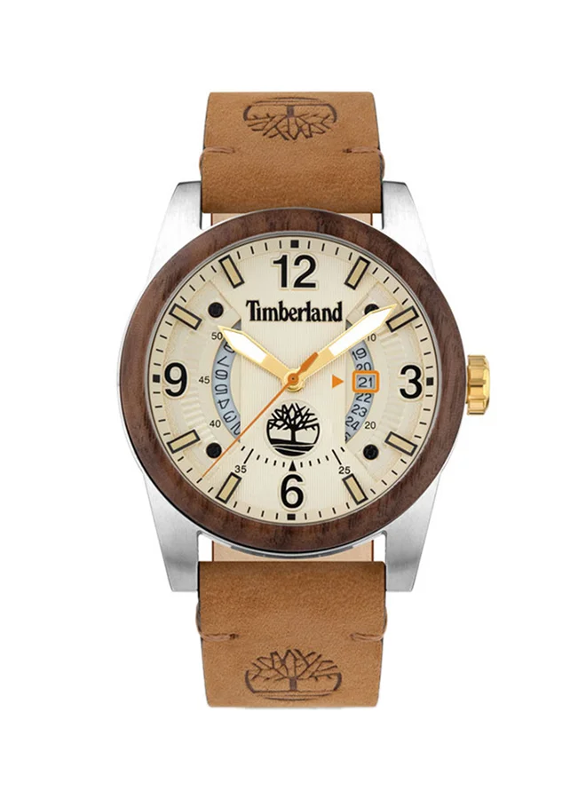 تمبرلاند Ferndale Men's Watch 45mm Analog Beige Dial Wheat Leather Strap