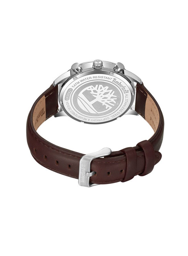 تمبرلاند ساعة تيمبرلاند ماناجيت متعددة الوظائف - ساعة رجالية - قرص أزرق، حزام جلد بني فاتح - Image 2