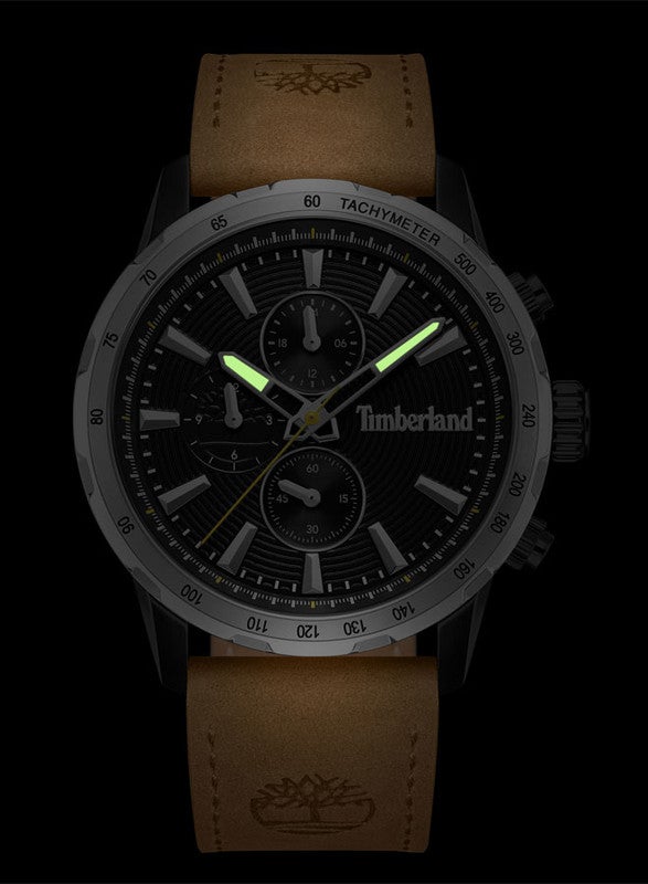 Timberland Men's Timberland Kennebunk Multifunction - Mens Watch - Black Case, Black Dial, Tan Leather Strap - Image 5