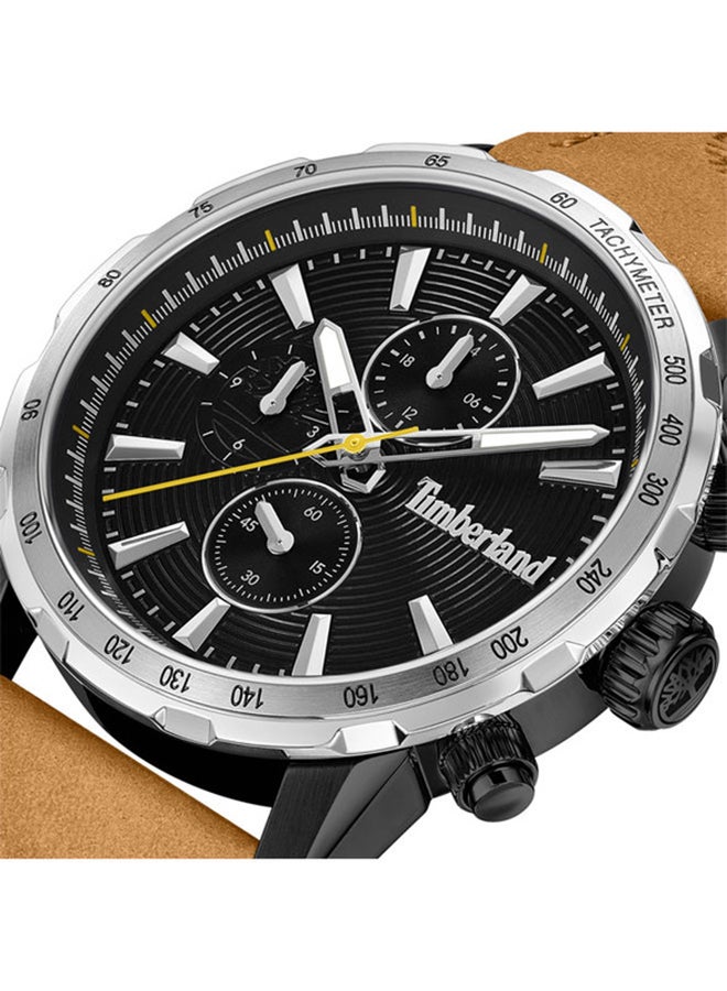 Timberland Men's Timberland Kennebunk Multifunction - Mens Watch - Black Case, Black Dial, Tan Leather Strap - Image 3