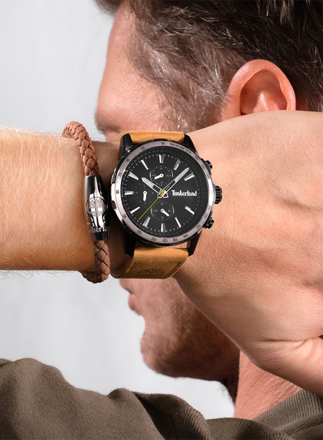 Timberland Men's Timberland Kennebunk Multifunction - Mens Watch - Black Case, Black Dial, Tan Leather Strap - Image 4