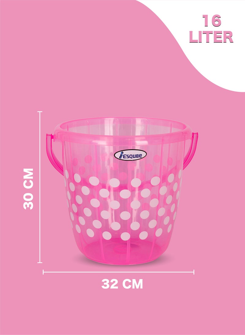 ESQUBE Plastic Omega Bucket Pink 16Liters - Image 3