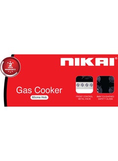 NIKAI Nikai 4 Burner 60CM Built-in Gas Hob, with 1 Triple Ring Burner, 8mm Thick Glass Surface, Metal Knob, NGH3002G Black  - Image 3