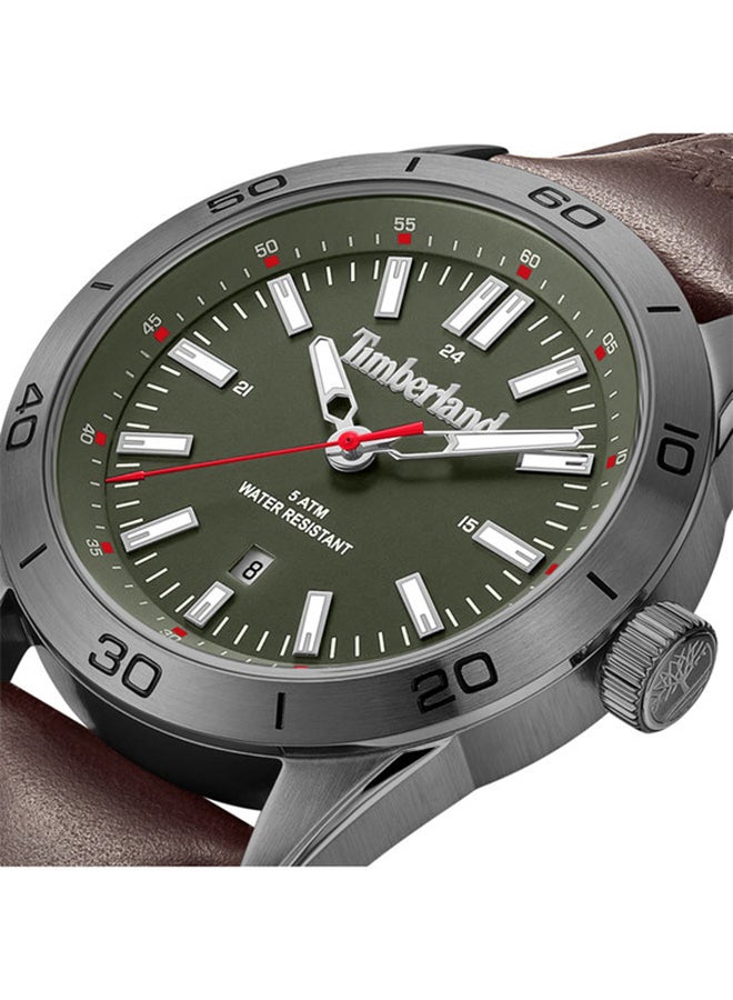 Timberland Men's Timberland Hillsboro Quartz - Mens Watch - Olive Dial, Brown Leather Strap  - Image 3