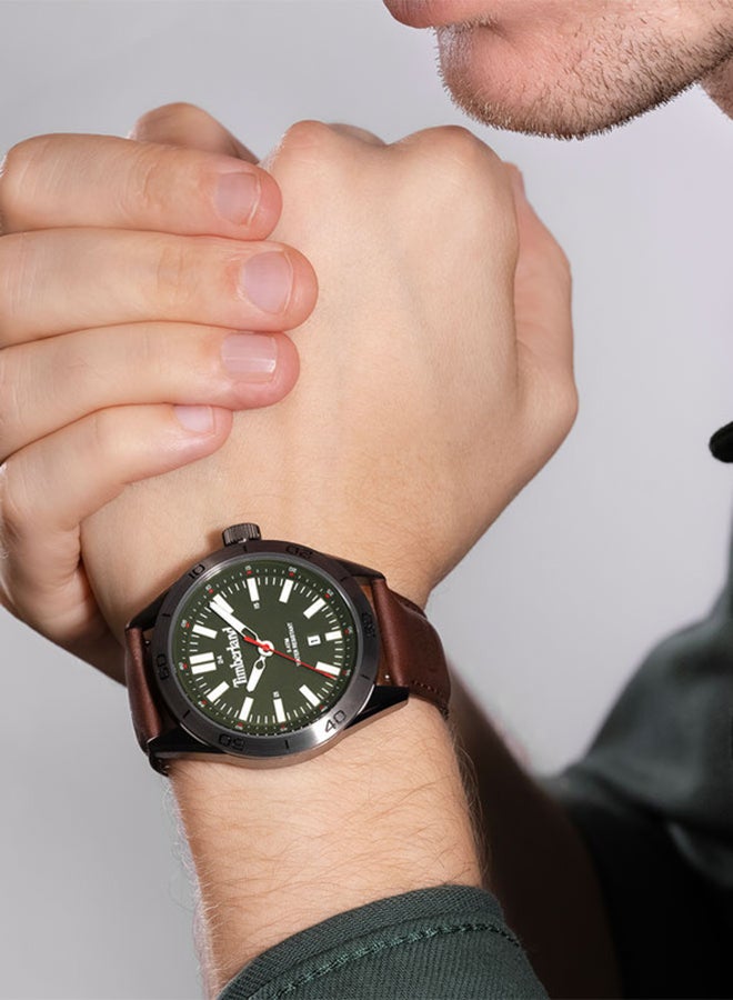 Timberland Men's Timberland Hillsboro Quartz - Mens Watch - Olive Dial, Brown Leather Strap  - Image 4