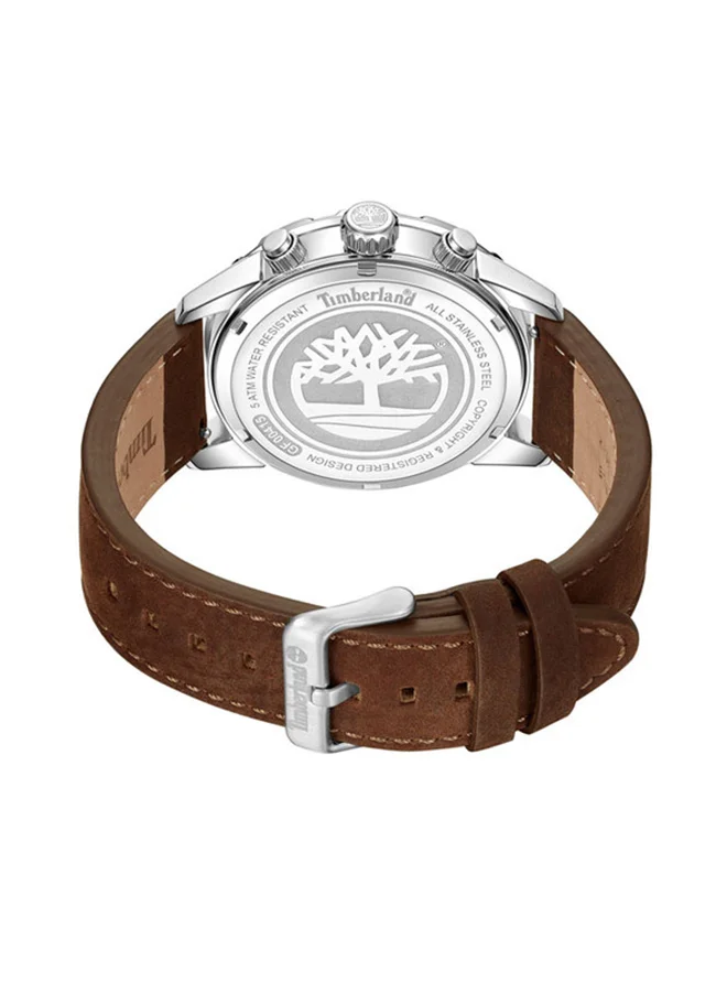 تمبرلاند Kennebunk Men's Watch 46mm Analog Blue Dial Brown Leather Strap