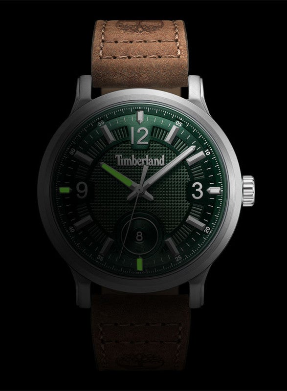 Timberland Men's Timberland Driscoll Quartz - Mens Watch - Green Dial, Brown Leather Strap  - Image 5