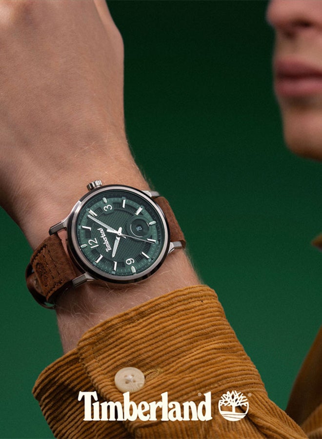 Timberland Men's Timberland Driscoll Quartz - Mens Watch - Green Dial, Brown Leather Strap  - Image 4