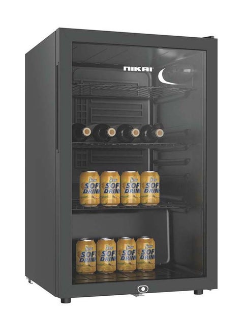 Nikai Display Refrigerator, Fast Cooling, Easy Removable Shelves, With Lock & Key, 120 L 200 kW NSF160K Black