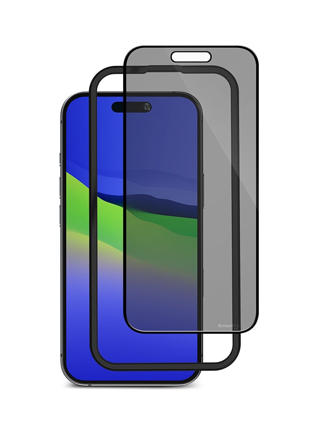 ارمور برو Screen Protector Privacy For iPhone 16 (iPhone 2024 6.1'') Black - Image 3