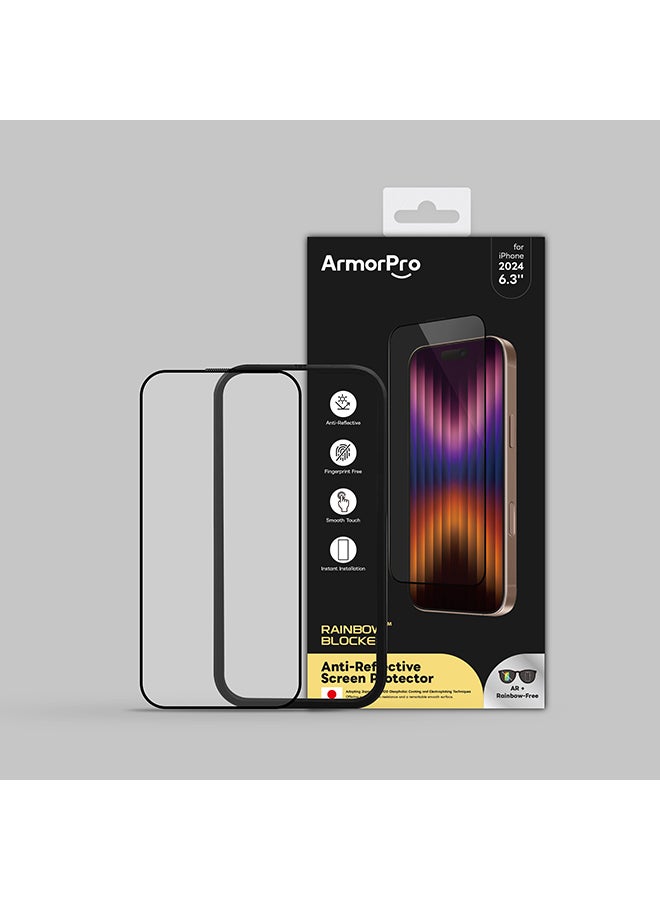 ArmorPro RainbowBlocker Screen Protector HD AR + Ant-Glare For iPhone 16 Pro (iPhone 2024 6.3") Clear - Image 5