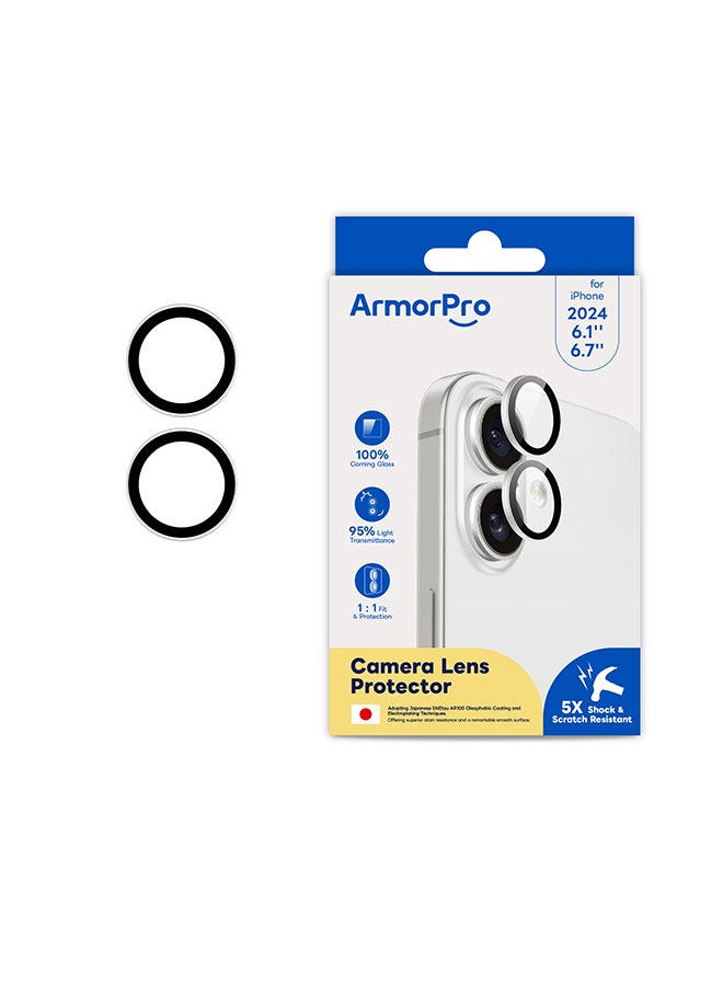 ArmorPro Camera Lens Protector White For iPhone 16 & 16 Plus (iPhone 2024 6.1" 6.7") White  - Image 3