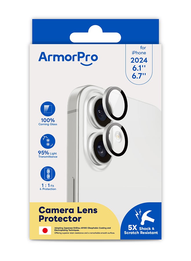 ArmorPro Camera Lens Protector White For iPhone 16 & 16 Plus (iPhone 2024 6.1" 6.7") White  - Image 2