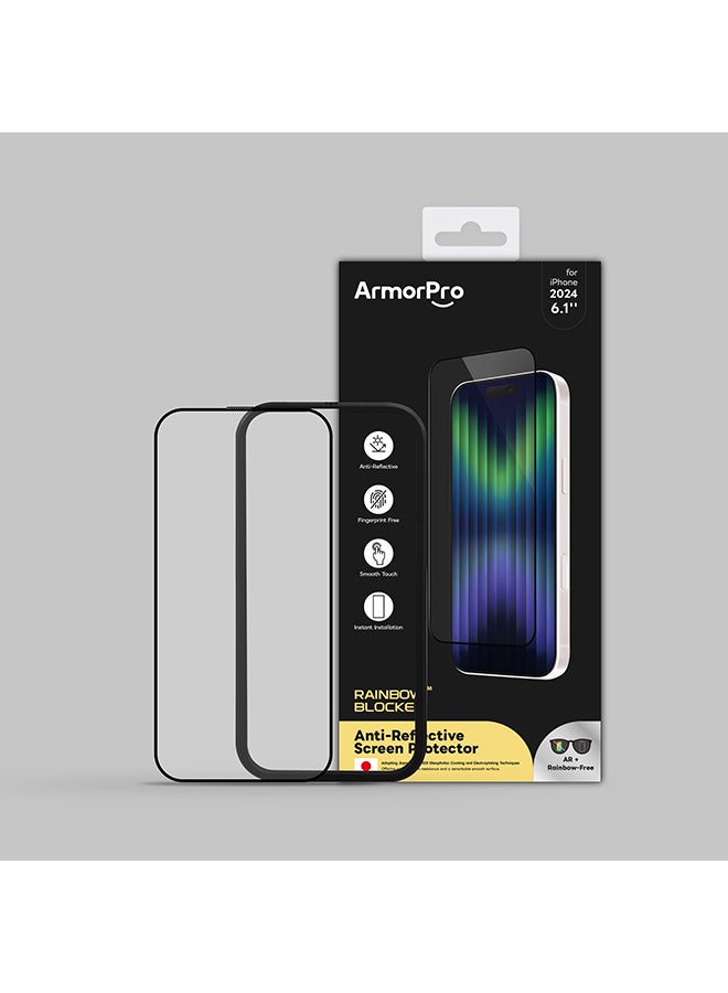 ArmorPro RainbowBlocker Screen Protector HD AR + Ant-Glare For iPhone 16 (iPhone 2024 6.1") Clear - Image 5