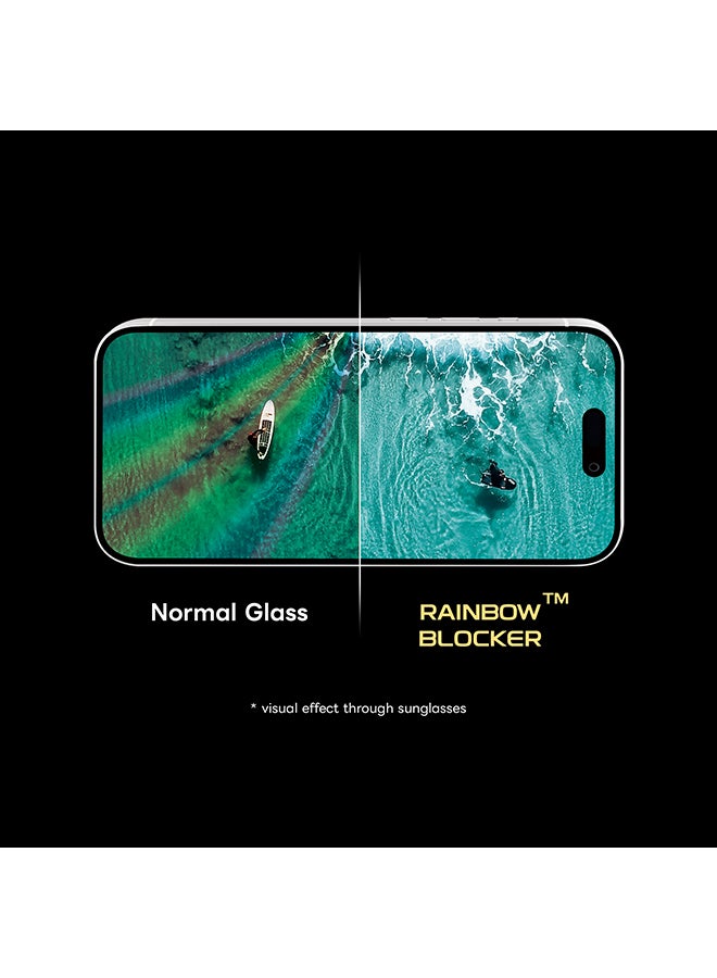 ArmorPro RainbowBlocker Screen Protector HD AR + Ant-Glare For iPhone 16 (iPhone 2024 6.1") Clear - Image 3
