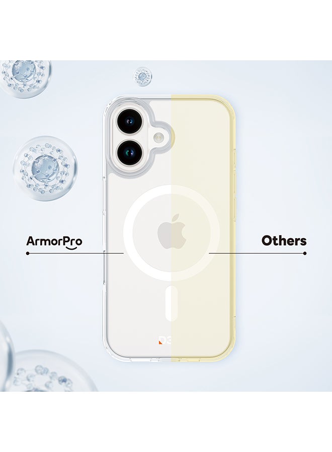 ArmorPro D3O 3-in-1 Combo for iPhone 16 (6.1" 2024) HD tempered glass screen protector camera lens protector and D3O shock absorbing clear MagSafe case for enhanced drop protection Clear - Image 3