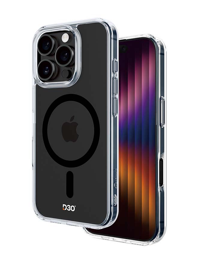 ArmorPro D3O Protected TPU+PC Black MagSafe Case For iPhone 16 Pro (iPhone 6.3 2024) Clear/Black - Image 1