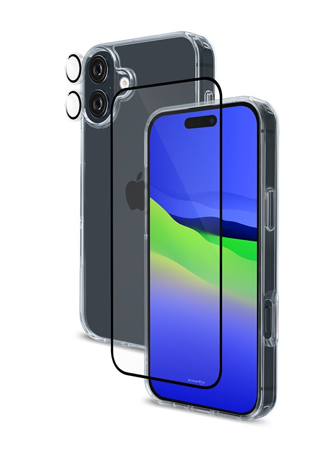 ارمور برو مجموعة 3 في 1 (واقي شاشة عالي الدقة وعدسة كاميرا وحافظة شفافة) عالية الدقة لهاتف iPhone 16 (iPhone 2024 6.1 بوصة) - Image 4