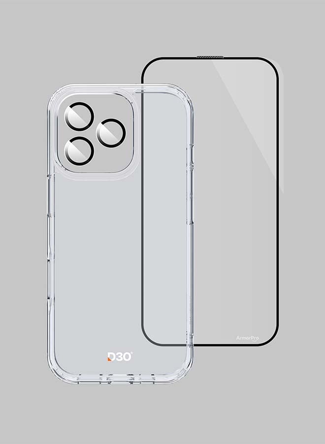 ArmorPro D3O 3-in-1 Combo for iPhone 16 Pro (6.3" 2024) HD screen protector camera lens guard and D3O reinforced clear case offering superior shock absorption and lasting clarity Clear - Image 5