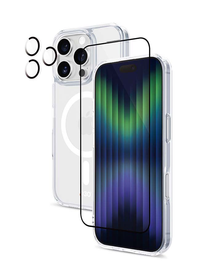 ArmorPro D3O 3-in-1 Combo (HD Screen Protector & Camera Lens & Clear Case with MagSafe) For iPhone 16 Pro Max (iPhone 2024 6.9") Clear - Image 1