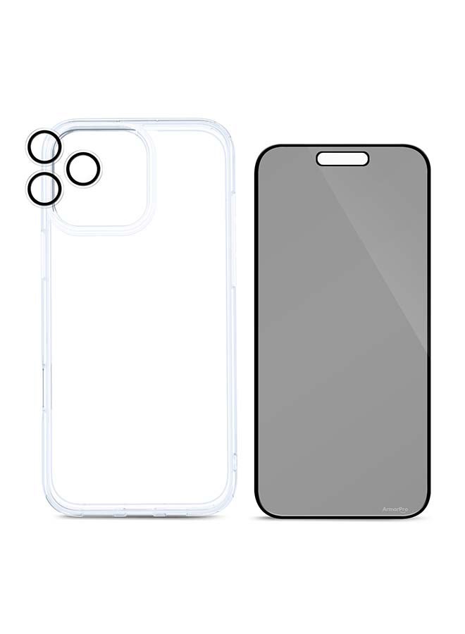 ArmorPro 3-in-1 Combo (Privacy Screen Protector & Camera Lens & Clear Case) For iPhone 16 Pro Max (iPhone 2024 6.9") Multicolor - Image 1