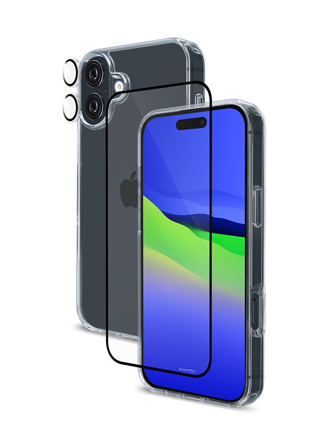 ArmorPro 3-in-1 Combo (HD Screen Protector & Camera Lens & Clear Case) HD For iPhone 16 Plus (iPhone 2024  6.7") Clear - Image 4