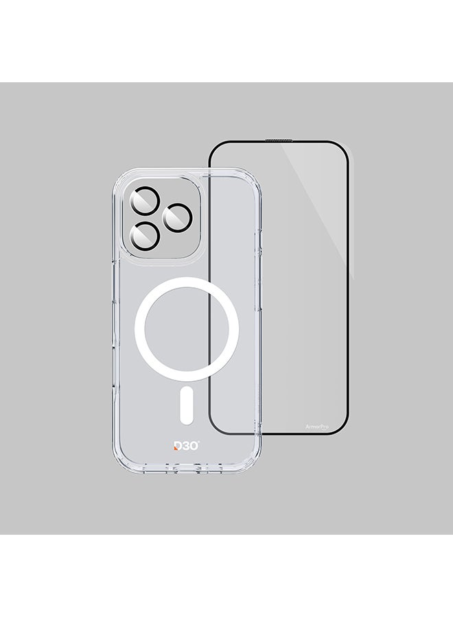 ArmorPro D3O 3-in-1 Combo (HD Screen Protector & Camera Lens & Clear Case with MagSafe) For iPhone 16 Pro (iPhone 2024 6.3") Clear - Image 5