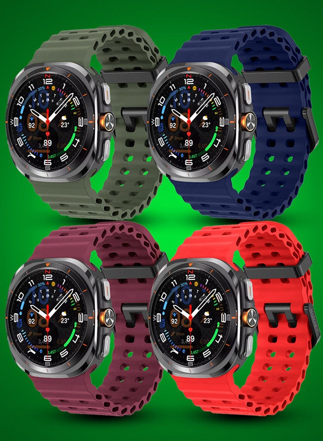 MARGOUN - (for Samsung Galaxy Watch 7 Ultra) 4 Pack Silicone Band Soft Ocean Silicone Sport Strap Replacement Accessory Multicolour B - Image 1