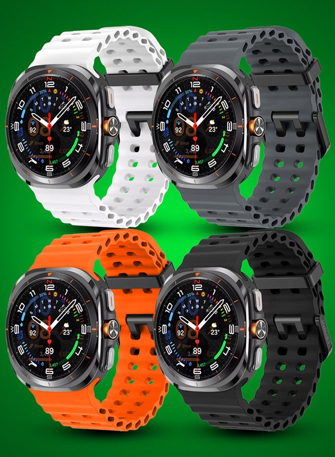 MARGOUN (for Samsung Galaxy Watch 7 Ultra) 4 Pack Silicone Band Soft Ocean Silicone Sport Strap Replacement Accessory Multicolour E - Image 2