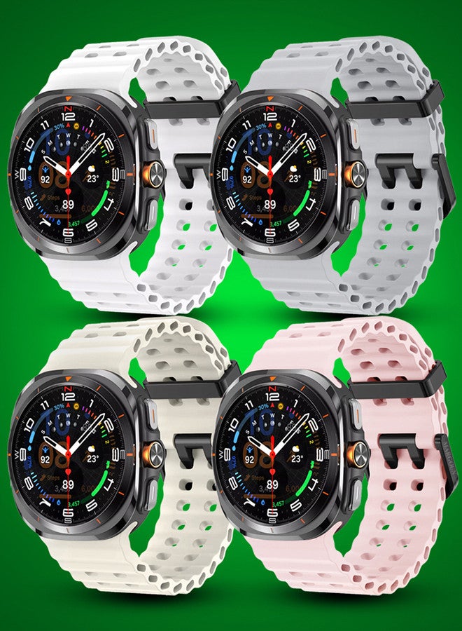 MARGOUN (for Samsung Galaxy Watch 7 Ultra) 4 Pack Silicone Band Soft Ocean Silicone Sport Strap Replacement Accessory Multicolour A - Image 2