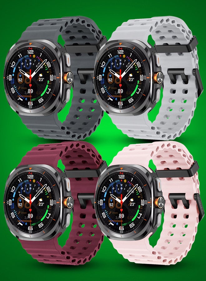 MARGOUN (for Samsung Galaxy Watch 7 Ultra) 4 Pack Silicone Band Soft Ocean Silicone Sport Strap Replacement Accessory Multicolour D  - Image 2