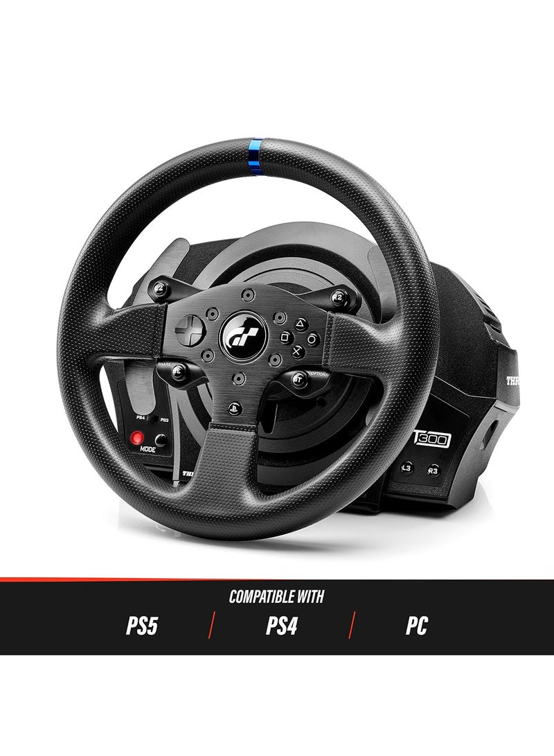ثروستماستر - Thrustmaster T300RS GT, Racing Wheel and 3 Pedals, PS4 and PC, REALSIMULATOR Force Feedback, Brushless Motor, Dual-Belt System, Magnetic Technology, Interchangeable Wheel, works with PS5 Games - Image 1
