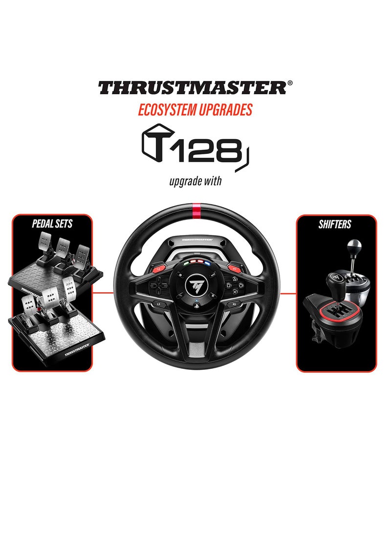 THRUSTMASTER - Thrustmaster T128, Force Feedback Racing Wheel with Magnetic Pedals, PlayStation 5, PlayStation 4, PC - Image 1