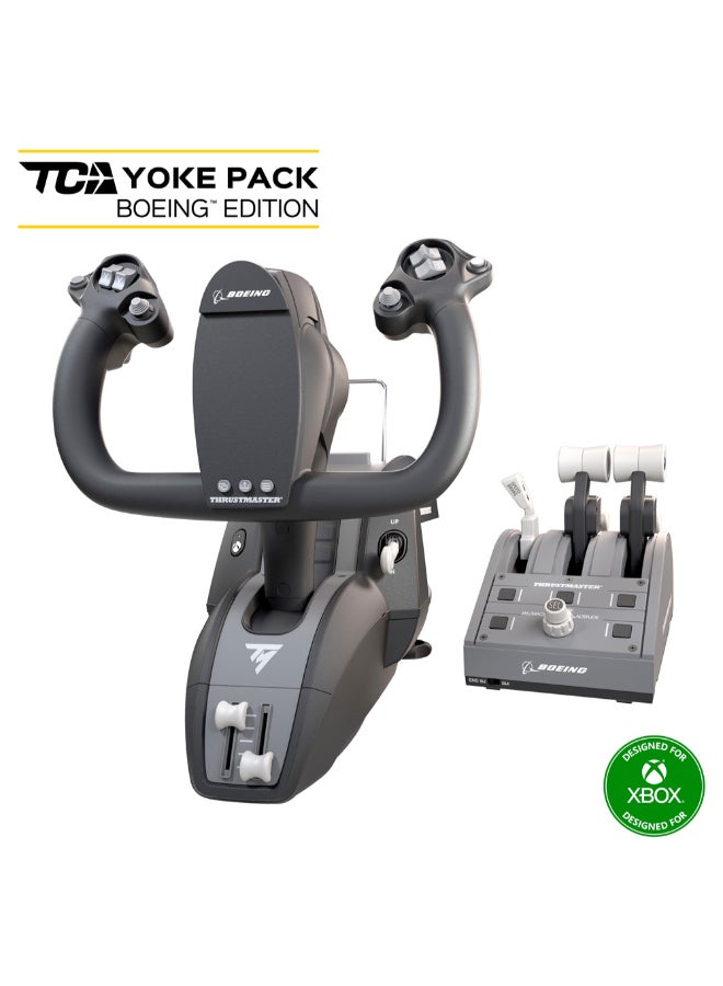 ثروستماستر - Thrustmaster TCA Yoke Pack Boeing Edition, Pendular Yoke and Throttle Quadrant System, Officially-Licensed Boeing Replicas, 100% Metal Frame, Autopilot Feature, Xbox and PC - Image 1