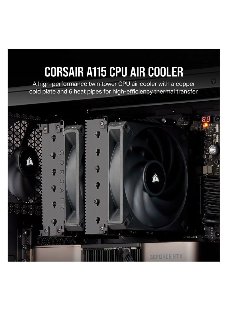 كورسير A115 Twin Tower CPU Air Cooler Black - Image 3