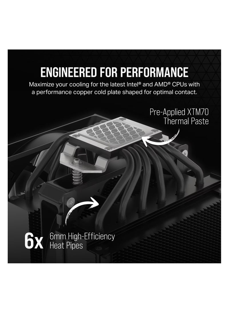 كورسير A115 Twin Tower CPU Air Cooler Black - Image 2